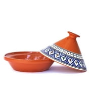 Kamsah Signature Blue Tagine | Handmade and Hand-Painted Ceramic Slow Cooker, Medium