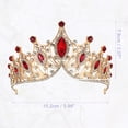 thumbnail image 4 of Unique Bargains Femmes Fausses Couronnes de Reine en Cristal Tiare Strass Diadèmes Mariée Fête Cosplay Diadèmes Ton Or Rouge, 4 of 7