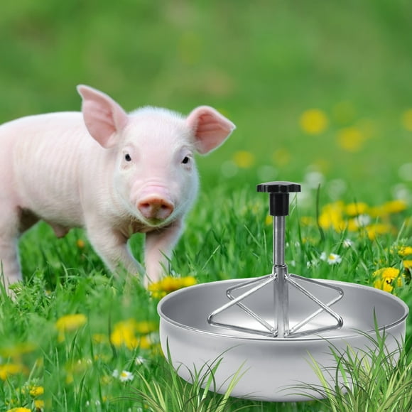 AMONIDA With Plastic Groove Rod Pig Feeding Container, Stainless Steel Material, Smooth Surface Pig Feed Trough, Other Animals For Pig Home Feeding Equipment