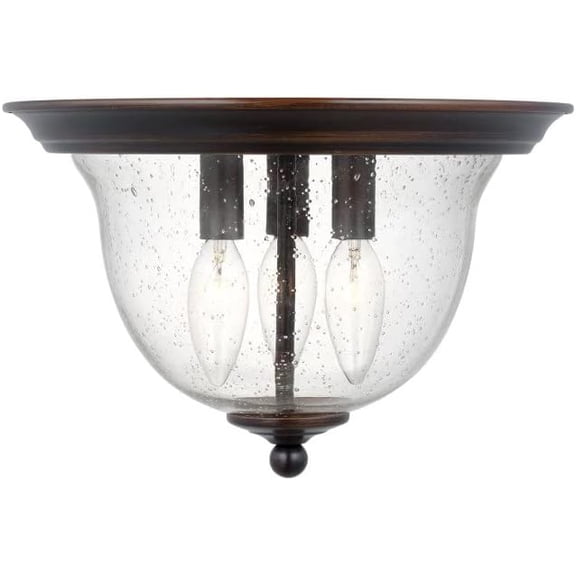 Open Box Generation Lighting 7514503 Belton 3 Light 11" Wide Flush Mount Bowl Ceiling Fixture -