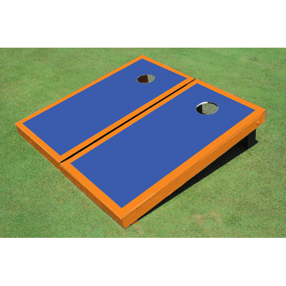 Blue And Orange Matching Border Cornhole Set