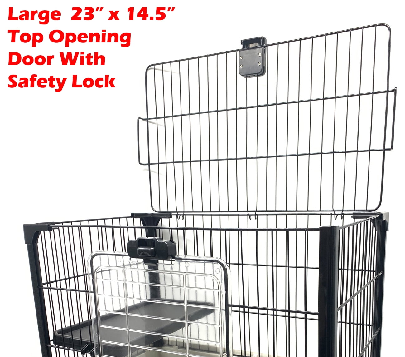Large 4-Levels Deluxe Guinea Pig Cage Rabbit Hutch On Wheels Ferret Chinchilla Cat Home Paw Safe Solid Platform Ramp Washable Pull Out Leakproof Litter Tray Large Access Doors Lockable Caster