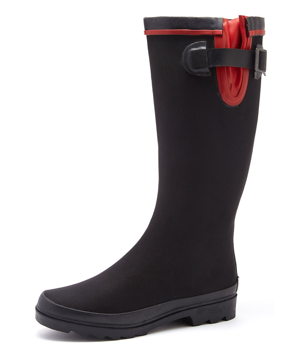 Forever Young Women's Scuba Water Resistant Fabric Couture Tall Rain Boot