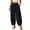 Black, variant on Linen Pants Women High Waist Pocketed Cotton Linen Loose Fit Balloon Barrel Bucket Wide Leg Casual Fashion Trousers Black