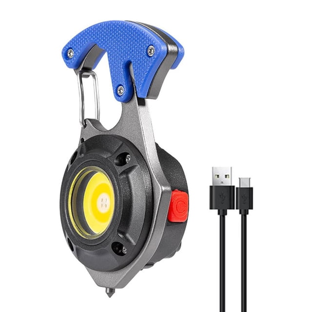 Linterna LED COB Multifunción Destornillador para Acampar Llavero Lámpara () Azul