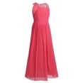thumbnail image 2 of iEFiEL Girls Rhinestone Accent Wedding Bridesmaid Pageant Birthday Party Dress Watermelon Red 6, 2 of 7
