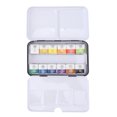 thumbnail image 2 of 12 Colors Watercolor Paint, Solid Watercolor Painting Tool Storage Box Watercolor Board Brush Sponge Set Watercolor Block Bright Color for Outdoor Sketching Interior Painting Nail, 2 of 7