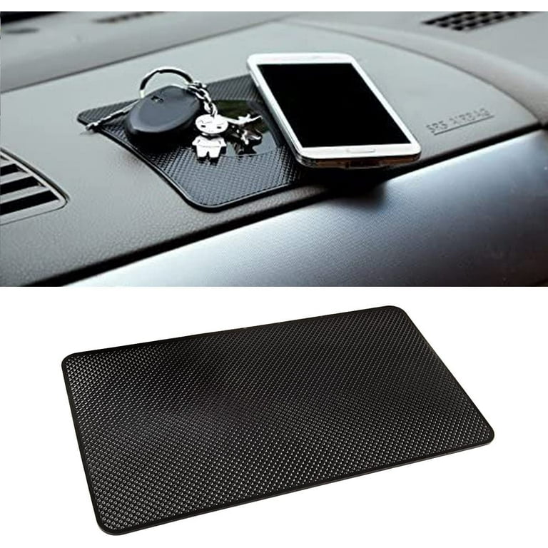 Car Dashboard Anti-Slip Mat, 2 Sizes Heat Resistant Sticky Non-Slip Ripple  Gel Latex Dash Grip Pad for Cell Phone Sunglasses Keys Coins