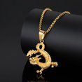 thumbnail image 5 of Personality 14K Yellow Gold Zircon Dragon Necklace Pendant for Men Women Hip Hop Chain Rhinestone Iced Out Necklace Jewelry, 5 of 6
