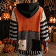thumbnail image 5 of Hearthz Halloween Face Print Hoodies for Women Retro Spooky Season Patchwork Womens Pullover Fall Pumpkin Graphic Ghost Fleece Hoodie Women with Pockets, 5 of 9