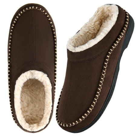 

LORDFON Moccasin Slippers for Men Fuzzy Fluffy Warm Bedroom Indoor Mens Slippers Memory Foam House Shoes for Men