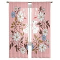 thumbnail image 7 of Sheer Curtains 72 inches Long, Flower Daisy Rabbit Butterfly Pink Light Filtering Sheer Window Curtains Rod Pocket Voile Drapes for Bedroom Living Room, 52"W x 72"L 2 Panels, 7 of 7