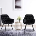 thumbnail image 3 of KEIVVAKN Dining Room Set of 4 Velvet Black Chairs Modern Kitchen Living Room Armchairs, 3 of 9
