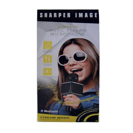 Sharper Image Bluetooth Music Stream Karaoke Microphone Mic Wireless NIB,