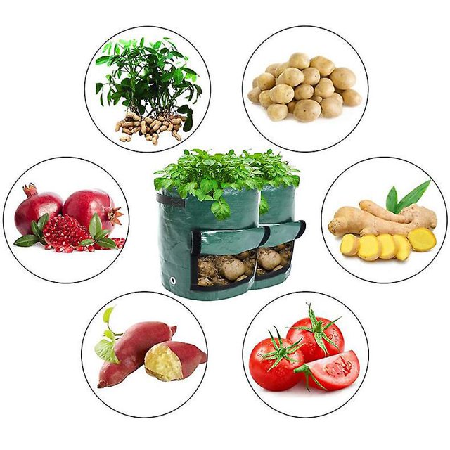 2 uds bolsas para cultivo de patatas, bolsa para cultivo de plantas, maceta para cultivo de patatas, con ventana para jardín para patatas, zanahorias, tomates y cebollas, Etc.