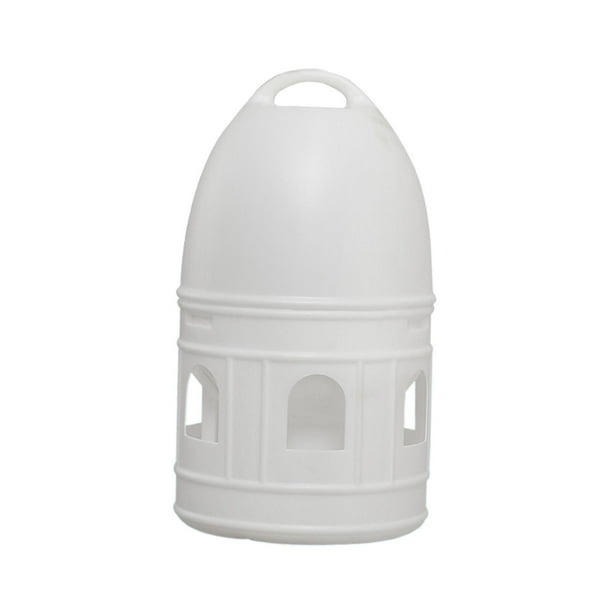 Dispensador de agua Comedero automático con asa colgante Bebedero para pájaros de gran capacidad Blanco