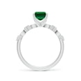 thumbnail image 2 of ANGARA Lab Grown 1.5 Ct Emerald Engagement Ring with Marquise Motifs for Women in 14K White Gold (Size-8x6mm) | May Birthstone, Anniversary, Jewelry Gift for Women | Lab-Grown Emerald Ring, 2 of 9