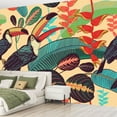 thumbnail image 2 of Peel and Stick Wallpaper Canvas Birds toucans tropical leaves flowers Floral seamless for design paper Modern Art Wall Mural Decor Self Adhesive and Removable 69in x 98in, 2 of 6