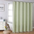 thumbnail image 5 of HBlife Boho Farmhouse Shower Curtain, Linen Rustic Shower Curtain with Tassel, Water Repellent Modern Bohemian Bathroom Shower Curtains Set with 12 Hooks, Green, 72 x 72, 5 of 9