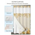 thumbnail image 2 of No Hook Shower Curtains with Snap-in Liner Set, Fall Pumpkins Waterproof Hotel Style Bathroom Shower Curtain, Thanksgiving Vintage Harvest Wheat Plant Mesh Top Window Bath Curtains 72''x78'', 2 of 6