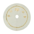 thumbnail image 2 of LmnLft Christmas Gold Snowflake Sequin Velvet Tree Skirt, White Holiday Base Cover, Indoor Christmas Tree Accent, 24 and 36 Inch Options, 2 of 8