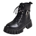 thumbnail image 1 of NECHOLOGY Botas Mujer Adulto Femenino Zapatos Botines de mujer Zapatos de mujer Moda Suela gruesa Medias botas de manga larga Botas de nieve cálidas de felpa para exteriores (Black, 6.5), 1 of 7