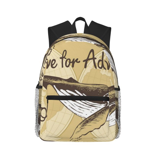 Disketp We Live for Adventure Mochila Ligera Clásica con Múltiples Bolsillos, Mochila Casual para Hombre y Mujer, Ideal para Escuela, Trabajo y Viajes