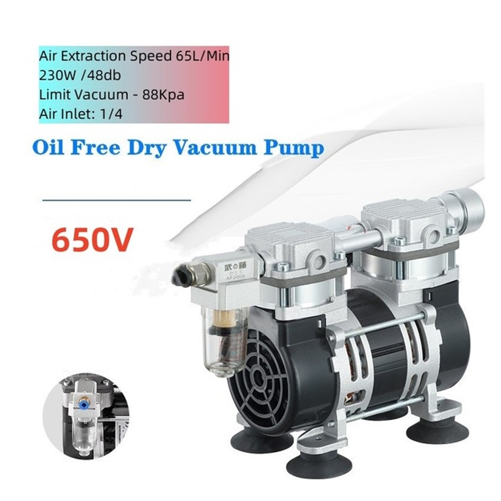 230W Oil-Free Vacuum Pump Quiet Negative Pressure Pump Test Room Medical Vacuum Pump ,Low Noise