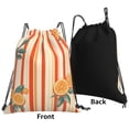 thumbnail image 4 of Leisure Draw String Mouth Backpack 16 X 14 Woven Band Durable Not Easy To Fall Off In Travel Portable Draw String Design Orangered Stripe Hand-Drawn Sketch_1, 4 of 8