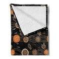 thumbnail image 2 of Aboriginal Soft Flannel Fleece Throw Blanket, Abstract Rounded Shapes Dotted Wavy Lines and Boomerang Motifs, Cozy Plush for Indoor and Outdoor Use, 50" x 60", Grey Orange, by Ambesonne, 2 of 5