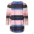 thumbnail image 4 of Perfectbot Women's Fashion Tops 3/4 Sleeve Striped T-Shirts Cute Crewneck Basic Tees Blouses, 4 of 5