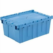 Global Industrial Plastic Attached Lid Shipping & Storage Container 21-7/8x15-1/