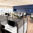 thumbnail image 2 of Scranton & Co Wood Single Cubicle Desk with High Privacy Panels in White, 2 of 7