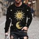 thumbnail image 2 of Hombres manga larga O-cuello impreso moda pulóver camisa casual Tops blusa Pompotops oipoqjl2263, 2 of 9