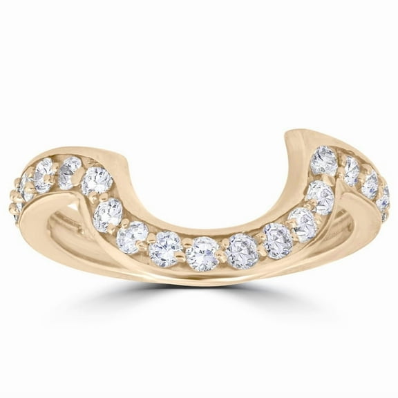 Pompeii 1/2 cttw 14k Yellow Gold Diamond Curved Contour Band For Forever Us 2 Stone Ring