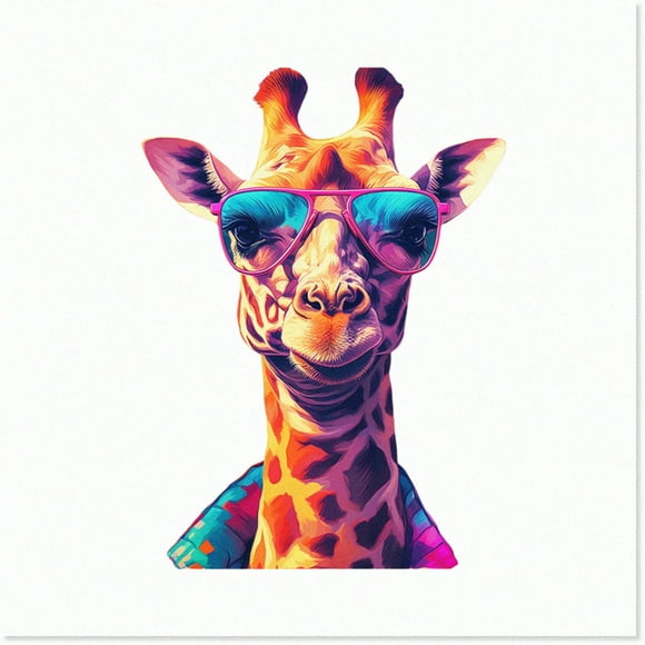 Safari Sunlit Strokes: DIY African Animal Painting Kit - Vibrant Giraffe in Sunglasses - 16x20 Canvas - Complete with Brushes and Acrylics - Perfect Pet Art Gift for Kids, Adults, and Beginners!