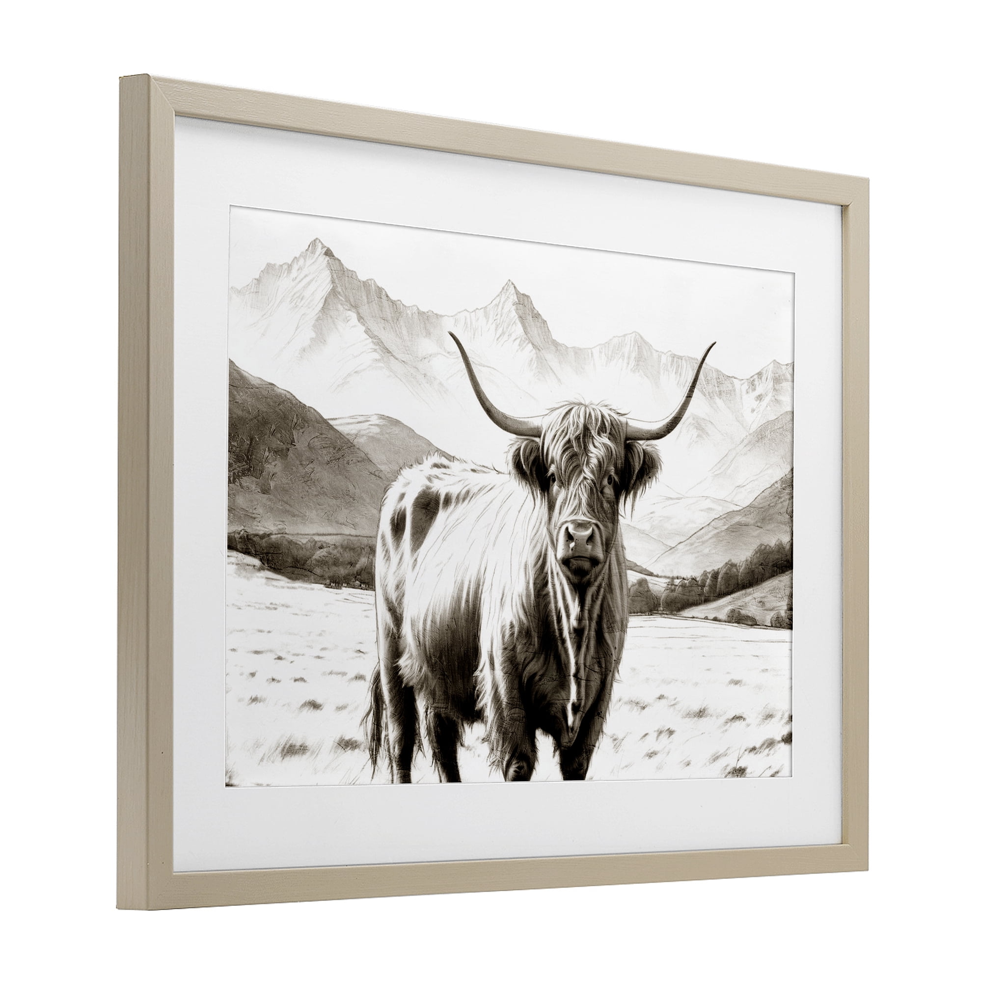 Stupell Industries Highland Sepia Sketch Birch Framed Print Under Glass, design by Kim Allen