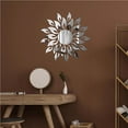 thumbnail image 3 of Injueey Sun Flower 3D espejo pared pegatina pegatinas montadas en la pared DIY decoración redonda calcomanía para el hogar sala de estar Decoración del hogar Negro, 3 of 6