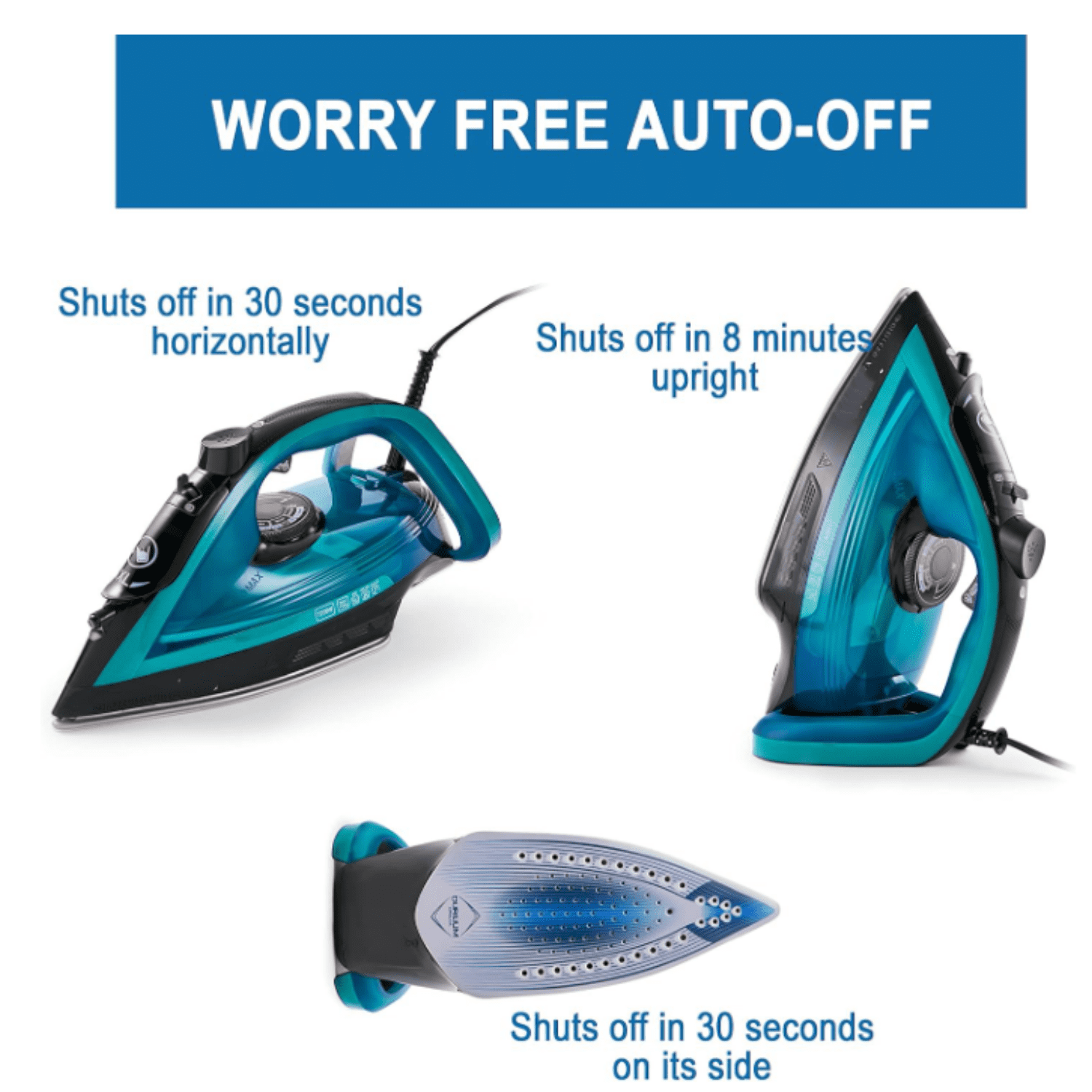 Ultraglide Steam Iron for Clothes Durilium Soleplate, Precision Tip, Anti-Drip, Auto-Off 1800 Watts Ironing, Steaming FV5841U0
