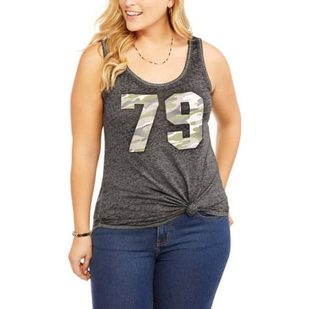 Juniors' Plus Burnout Tank Top