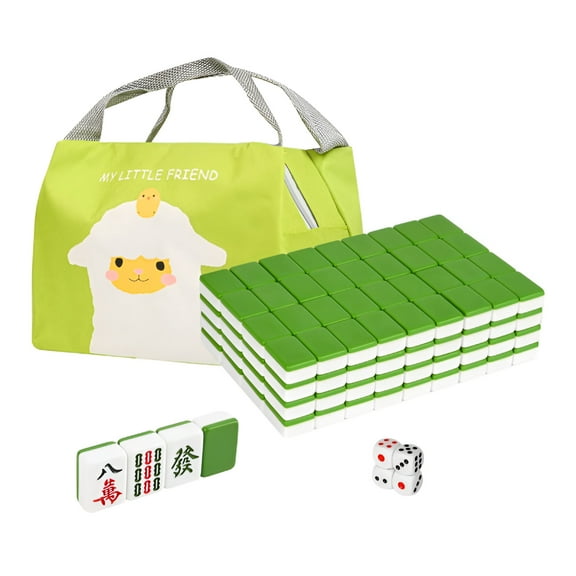 BESTSKY Traditional Mini Chinese Mahjong Game Set 144 Tiles,with Portable Handbag,Tile Size - 2.4 * 1.5 * 1.1 cm (1.0 * 0.6 * 0.5 inches)