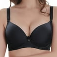 thumbnail image 2 of HVOBTTY Women's Underwire Push Up Bra Plus Size Lightweight Lifting Comfortable Daily Bra Black, 42/95E, 2 of 5