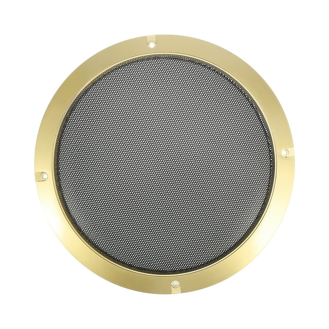 Unique Bargains 8'' Vehicle Audio Speaker Cover Mesh Subwoofer Horn Guard Decorative Circle Grille Protector Titanium Tone