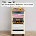 thumbnail image 3 of SpaceAid 110L Laundry Hamper with Wheels and Lid, Large Tall Clothes Basket Bin, Beige, 3 of 7