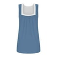 thumbnail image 5 of Women Plus Size Tank Tops Summer Casual Square Neck Sleeveless Blouse Shirts Navy,XXXXXXL, 5 of 5