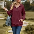 thumbnail image 5 of WXLWZYWL Trendy Sweatshirts For Women 2023 Women'S New Solid Color Hooded Loose Long Sleeve Sweater, 5 of 5