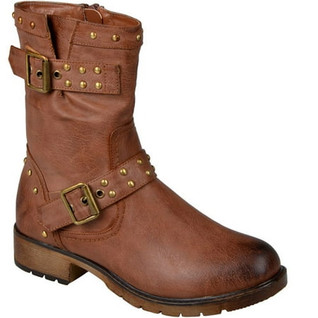 Brinley Co. Women's Studded Buckle Detail Boots