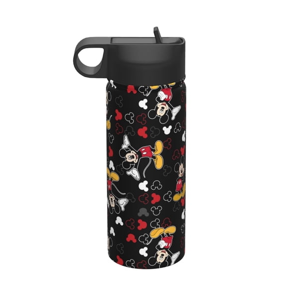 Mickey Water Bottle with Straw 18 Ounce Kids Stainless Steel Vacuum Insulated Water Bottle with Lid