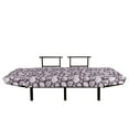 thumbnail image 3 of Flower Futon Couch, Romantic Blossom Pattern Wedding Exotic Feminine Garden Petals with Contours, Daybed with Metal Frame Upholstered Sofa for Living Dorm, Loveseat, Eggplant and White, by Ambesonne, 3 of 4