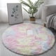 thumbnail image 1 of Alfombra redonda y esponjosa QFEI, gruesa de piel sintética para dormitorio, alfombra de pelo largo que no suelta pelusa, lavable y peluda, ideal para mesita de noche, sala de estar, color 60 cm, 1 of 7